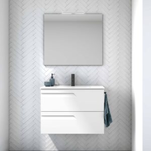 Conjunto Vitale blanco brillo 80 cm.